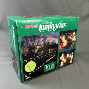 Electric Luminarias 10 Piece Kit String Light White Bag Style /Christmas Wedding